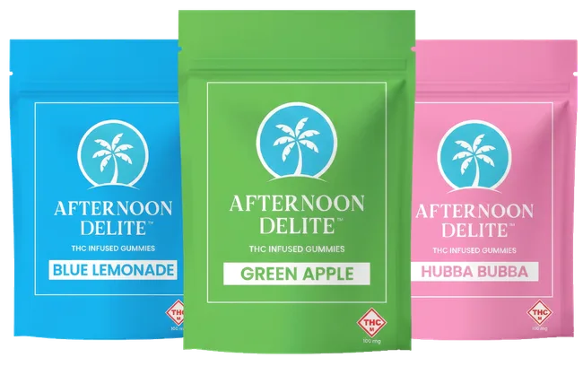 Missouri Blue Lemonade, Green Apple, and Hubba Bubba gummy packages
